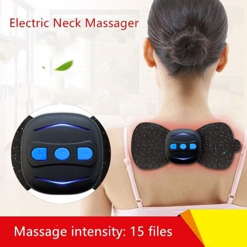 Portable USB Charging Neck Massager Mini Electric Neck Shoulder Massage Neck Stickers Cervical Vertebra Physiotherapy Instrument
