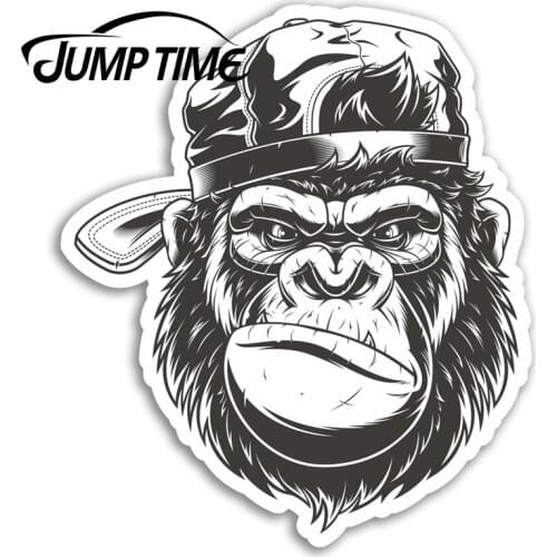 Jump Time Grumpy Gorilla Vinyl Stickers Monkey Sticker Laptop Luggage Car Assessoires Window Decals Car Wrap DIY