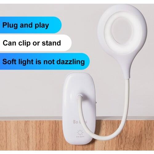 Adjustable LED Book Light with Clip Touch Sensor Switch Flexible Night Reading Desk Lamp Dimmable Table Reading Book Light 2021