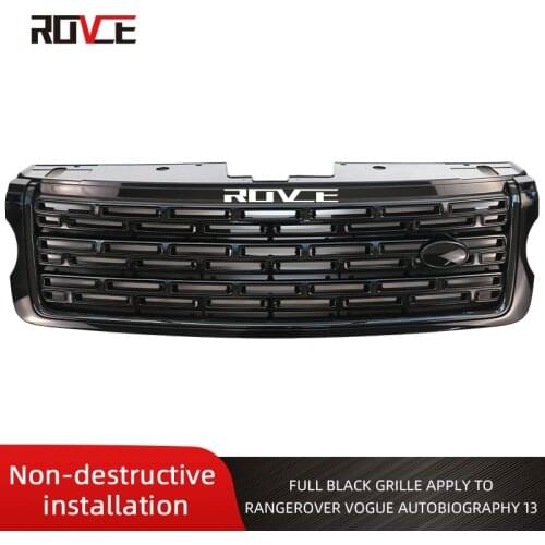 ROVCE Front Bumper Grille For Land Rover Range Rover Vogue 2013 2014 2015 2016 2017 Autobiography Style Black Grille