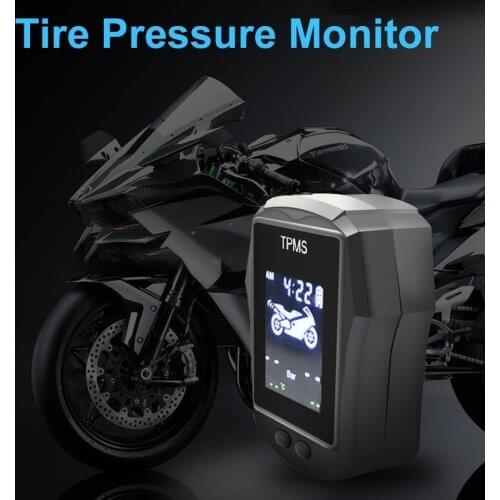 Motorcycle Digital Tire Pressure Monitoring System USB External TPMS Tire Air Leak Alarm With LCD Display 2 External Sensors