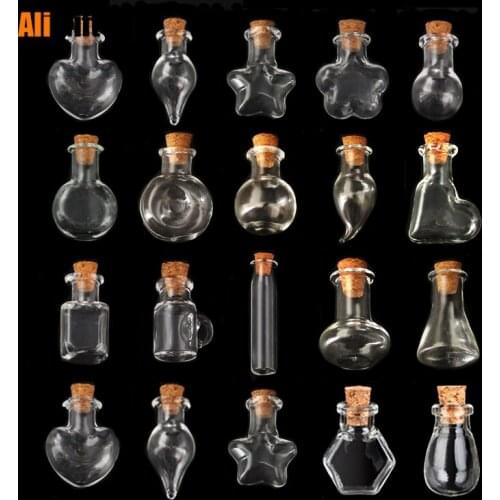 Glass Drifting Vial Cork Stopper Wishing Bottle Fetal Hair Bottle DIY Necklace Mobile Phone Chain Jewelry Accessories Material