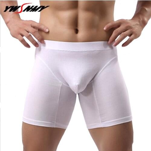 Mens Long Underwear Brand Cotton Boxershorts Homme Slip Panties Man U Convex Design Sexy Sportswear Five Points Underpants