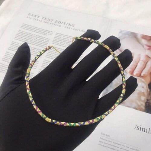 UMGODLY Luxury Brand Necklace Colorful Zircon Stones Geometric Shape Tribal Choker Yellow Gold Color Women Mana Jewelry