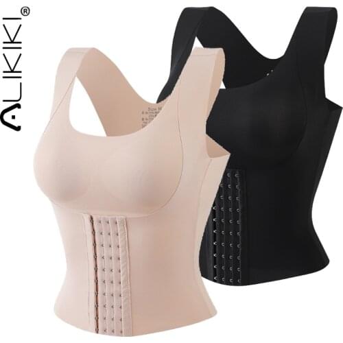 Women Redutive Girdle Posture Corrector Bra Seamless Underwear Slimming Belly Sheath Cross Back Fitness Tank Corset Tops Shapers