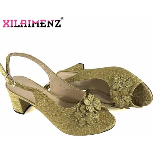 2019 Christmas Special Design African Women Shoes Italian Ladies Sandals For Wedding Shining Quality Nigerian Women Party Shoes