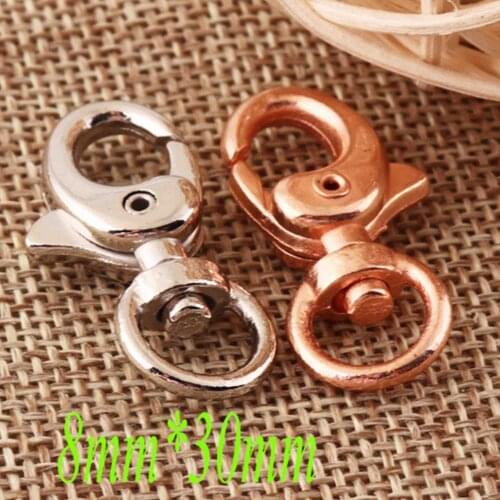 40 Pcs Rose Gold/Silver MINI Lobster Swivel Clasps Parrot Hook Snap Buckle Gate Bag Clips Key Ring Findings Keychain