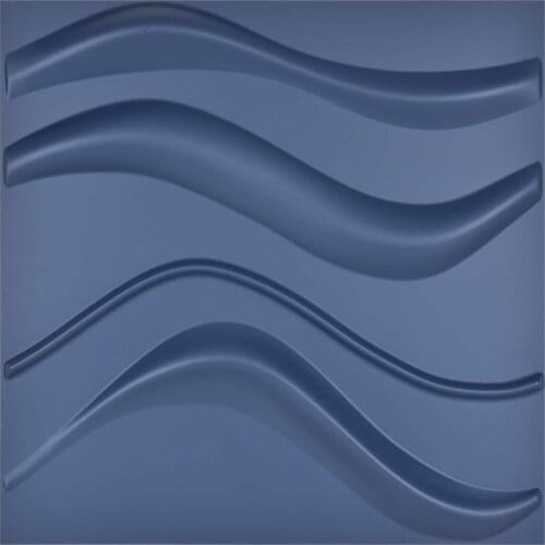 50x50cm Home Decoration Navy Blue 3D Wall Panel PVC Slim Wave for Living Room Bedroom,Lobby,Office,Shopping Mall (12PCS)