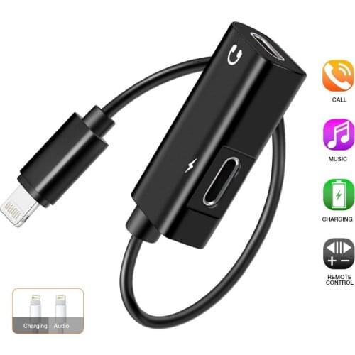Headphone Adapter for iPhone 7/7 Plus/8/8 Plus/X & iPad, Dual for Lightning Earphone Audio Charge Jack Splitter,Support iOS 11.3