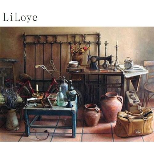 LI LOYE Diamond painting cross-stitch DIY Diamond mosaic icon embroidered set needlework kit square Old house corner drill FZ372