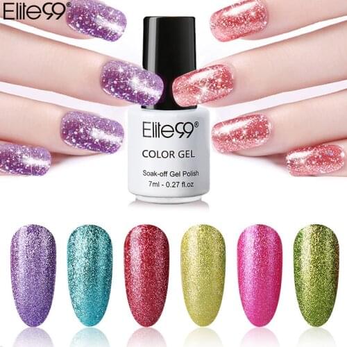 Elite99 7ml Hybrid Varnishes Gel Nail Polish Glitter Platinum Painting Nails Art UV Gellak Top Base For Manicure Paint Gel