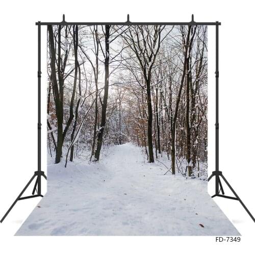 Winter Forest Snow Pathway Photographic Backdrops Vinyl Cloth Custom Backgrounds Photo Studio for Children Portrait Photocall