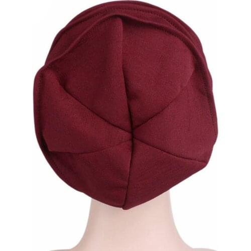 Unisex Cotton Sleep Cap Cancer Beanie Muslim Turban Hair Loss Chemo Hat Pleated