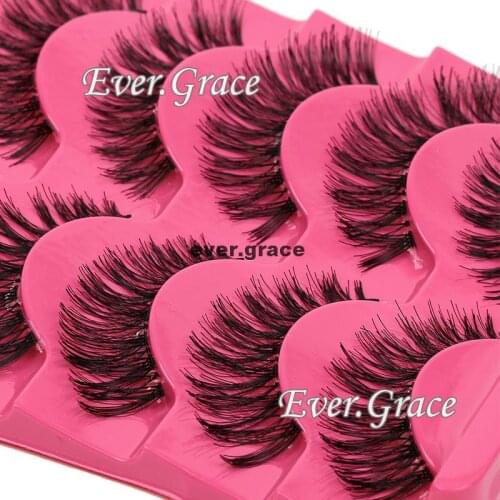 ICYCHEER 5 Pairs Natural Long False EyeLashes Makeup Handmade Thick Fake False Eye Lashes Cosmetic Tools