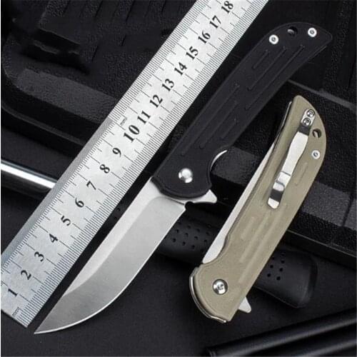Kesiwo KH44 D2 Blade G10 Handle Ball Bearing Flipper Utility Outdoor Camping Hunting Knife EDC Pocket Folding Knife