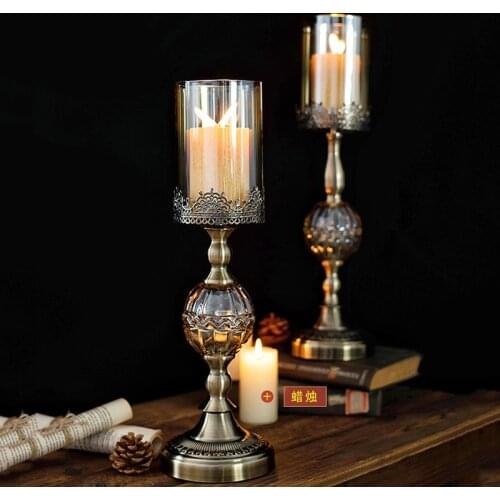 Metal Candle Holder For Wedding Decorations Candlestick Candelabros Nordic Candle Stand Retro Candle Holder