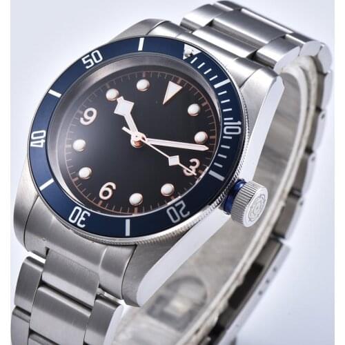 Mens watches free shipping automatic 41mm network Mineral glass luminous hands 316L steel caseT-21013