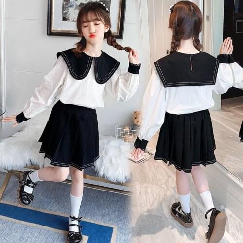 2021 New Teenage Girl Clothes Uniform Suit Fashionable Childrens Autumn Wear School Perfprmance Preppy Style Two Pieces Costume