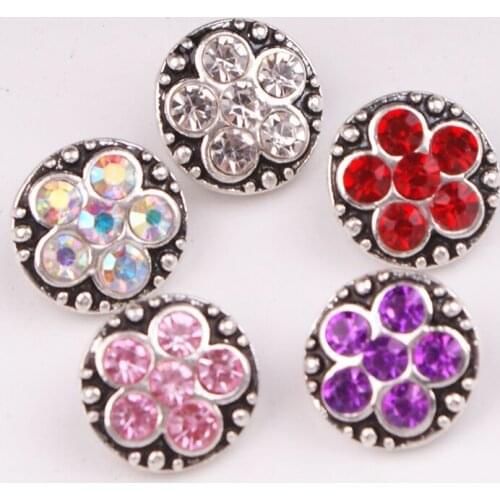 NEW 12mm flower metal snap button diy jewelry MS3201