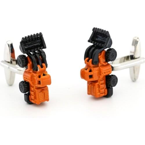 Novelty Yellow Digger Wedding Party Suit Shirt Mens Cufflinks Cuff Links Jewelry New Cuff Links Designer Brand Men Gift
