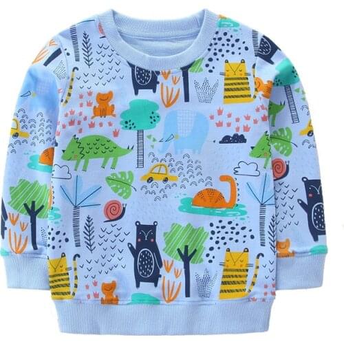 New Brand Autumn Spring Children Sweatshirts Boys Girls Cotton Clothing Cartoon Printed Hoody For Kids Boys Shirts Sport Tops
