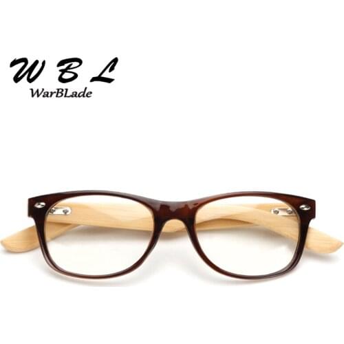 WarBLade New 2018 Vintage Glasses Frame For Women Men Small Eyewear Wood Retro Glasses Bamboo Temple Eyeglasses Optical Frames