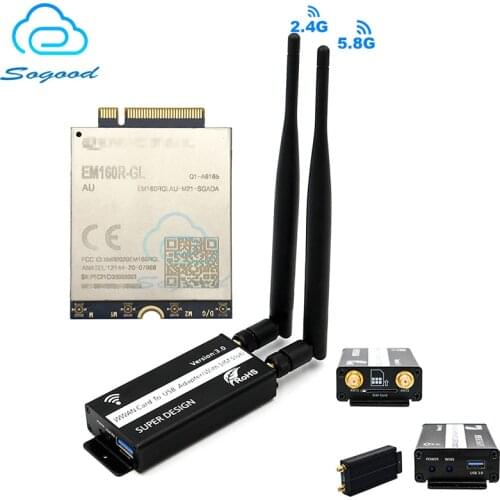 M.2 to USB 3.0 adapter board box with sim card slot for Quectel EM160R-GL LTE-A Cat16 M.2 Global module GNSS MIMO technology