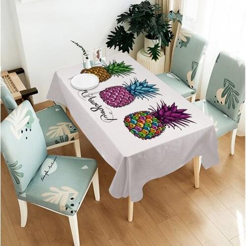 Rectangular Tablecloth Pineapple Printed Party Dining Table cover Mat Clothes Waterproof Anti-scalding anti-oil Home Decor 00013