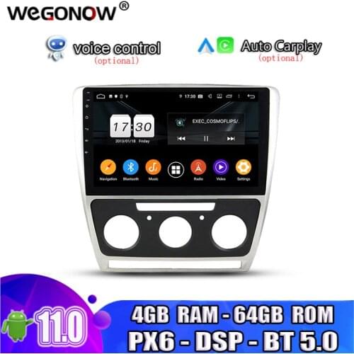 PX6 DSP HD 10.1" Android 10.0 For VW Octavia MT 2010-2014 4GB RAM 64GB ROM Car DVD Player GPS Map RDS Radio wifi Bluetooth 5.0