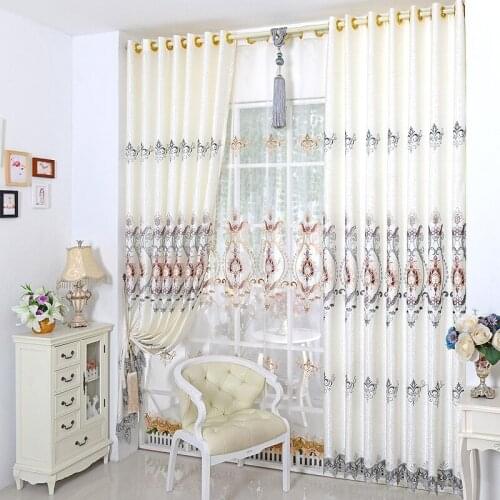 Cleon Luxury Embroidered Blackout Curtains for Bedroom and Living Room Tulle Suitable European Style Curtains Home Customization