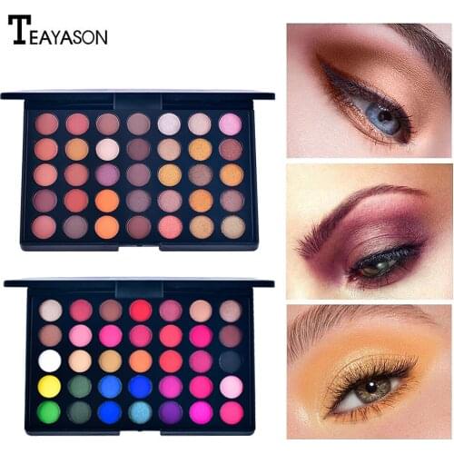 TEAYASON 35 Color matte Eyeshadow Palette Glitter eye shadow waterproof Long lasting Make up Pallete Pallet Eye Shadow