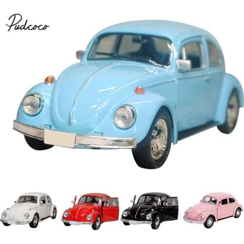 Vintage Model Toy for Children Gift Decor Cute Figurines Beetle Diecast Pull Back Car