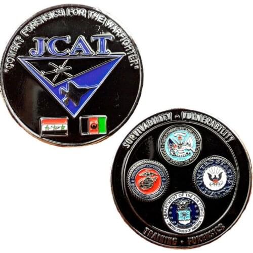 US NAVY AIR FORCE TRAINING FORENSICS COMBAT WARFIGHTER DOUBLE COMMEMORATIVE COIN