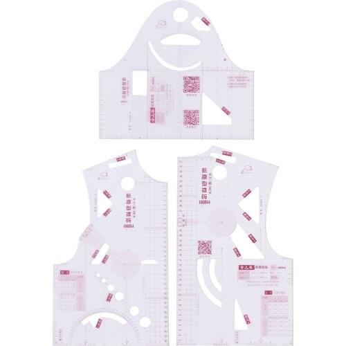 1:3 Fashion Ruler for Design in Notebook Small Cloth Pattern Tailor Sewing Making Tools for a Doll