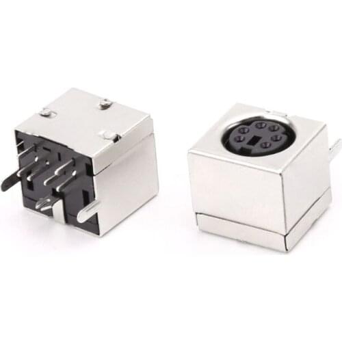 10pcs Mini 6-pin Din Socket Connectors PS-2 Female Plug PCB Solder Connector PC Mouse