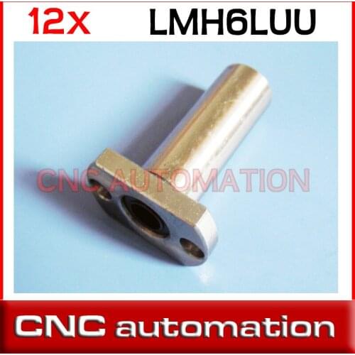 12pcs LMH6LUU long type with oval flange linear bearing 6x12x35mm for cnc rail guide