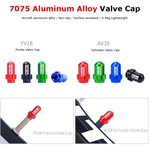 RISK 2pcs Bicycle Valve cap Lightweight Aluminum Bike Accessories AV Schrader FV Presta Tire Valve Cover Tyre Dust-proof Caps