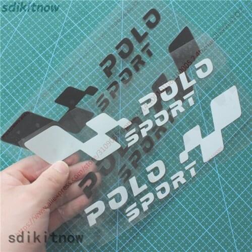 2019 New 22x6cm 2pcs Car Body Windows Sports Racing Sticker Decal Styling For Volkswagen POLO 6r 9n sedan 2018 accessories