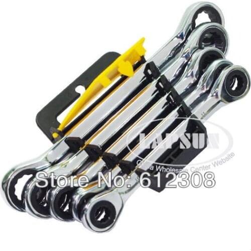5pc/Set Reversible Combination Metric Ratchet Wrench Ratcheting Socket Spanner Set 10mm 11mm 12mm 13mm 14mm 15mm 16mm 18mm 19mm