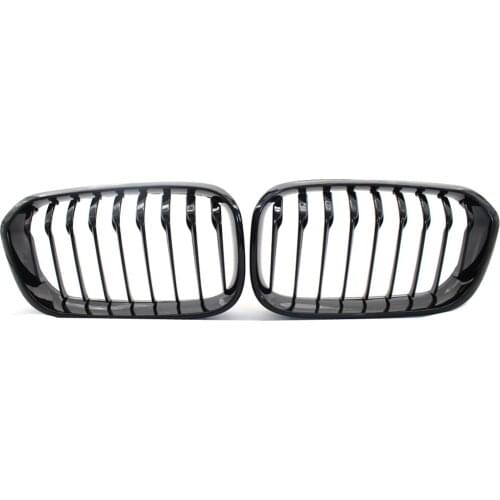 ABS Front Sport Kidney Grilles Grill For BMW 1 Series F20 F21 LCI Facelift 15-17 Gloss Black 51137371685, 51137371686