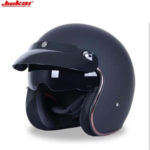 Retro JIEKAI electric Motorcycle helmet Accessories & Built-in Black Sunglasses open face scooter Motorbike helmet Size M L XL