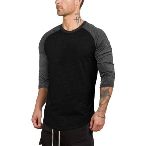 Brand Gym Clothing Spring Sports Shirt Men Cotton Fitness T Shirt Men Long Sleeve Running Shirt Men Outdoor Workout T-Shirt