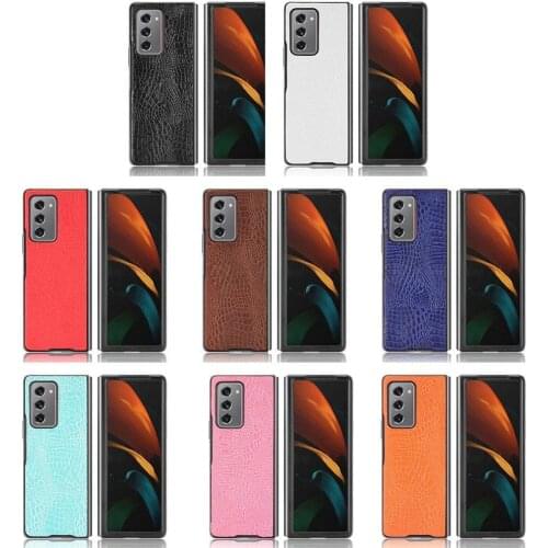 For Samsung Galaxy Z Fold 2 W21 5G Luxury Fashion Thin Crocodile Pattern PU Leather Hard Back Phone Case Cover