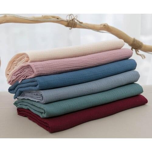 Baby Cotton Fabric Double Soft Towelling Fabric Crepe Sewing Material Fluorescent-Free For Baby Garment W300530