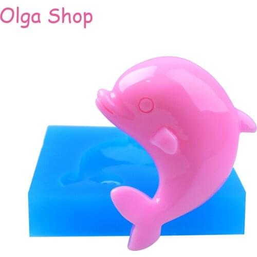 DYL549 47.9mm Dolphin Silicone Mold - Ocean Animal Mold Sugarcraft, Fondant, Jewelry DIY, Scrapbooking, Candy, Resin, Chocolate