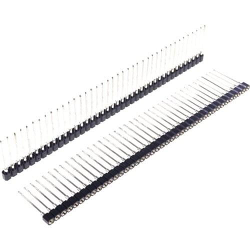 2pcs 2.54mm 0.100" Single row Machine Tooled Strip Socket 1x40 Pin long terminal through hole SIP solder PCB