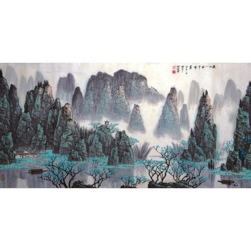 Canvas Art Picture Print Painting Chinese Landscape Oil Painting on Canvas Canvas Print Wall Art Picture Painting for Home Decor
