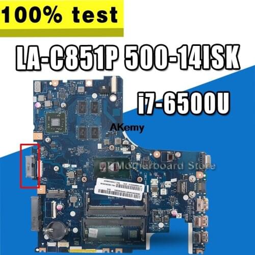 LA-C851P Laptop motherboard For Lenovo Ideapad 500-14ISK original mainboard I7-6500U with video card