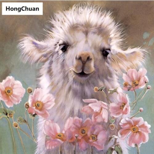 Cute Lamb Animal 5D DIY Square/Round Diamond Painting Mosaic Mural Cross Embroidery Handicraft Home Decoration Christmas Gift