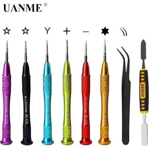 UANME 8Pcs combination screwdriver Tweezer Disassembly Set for all Phone Repair Tools
